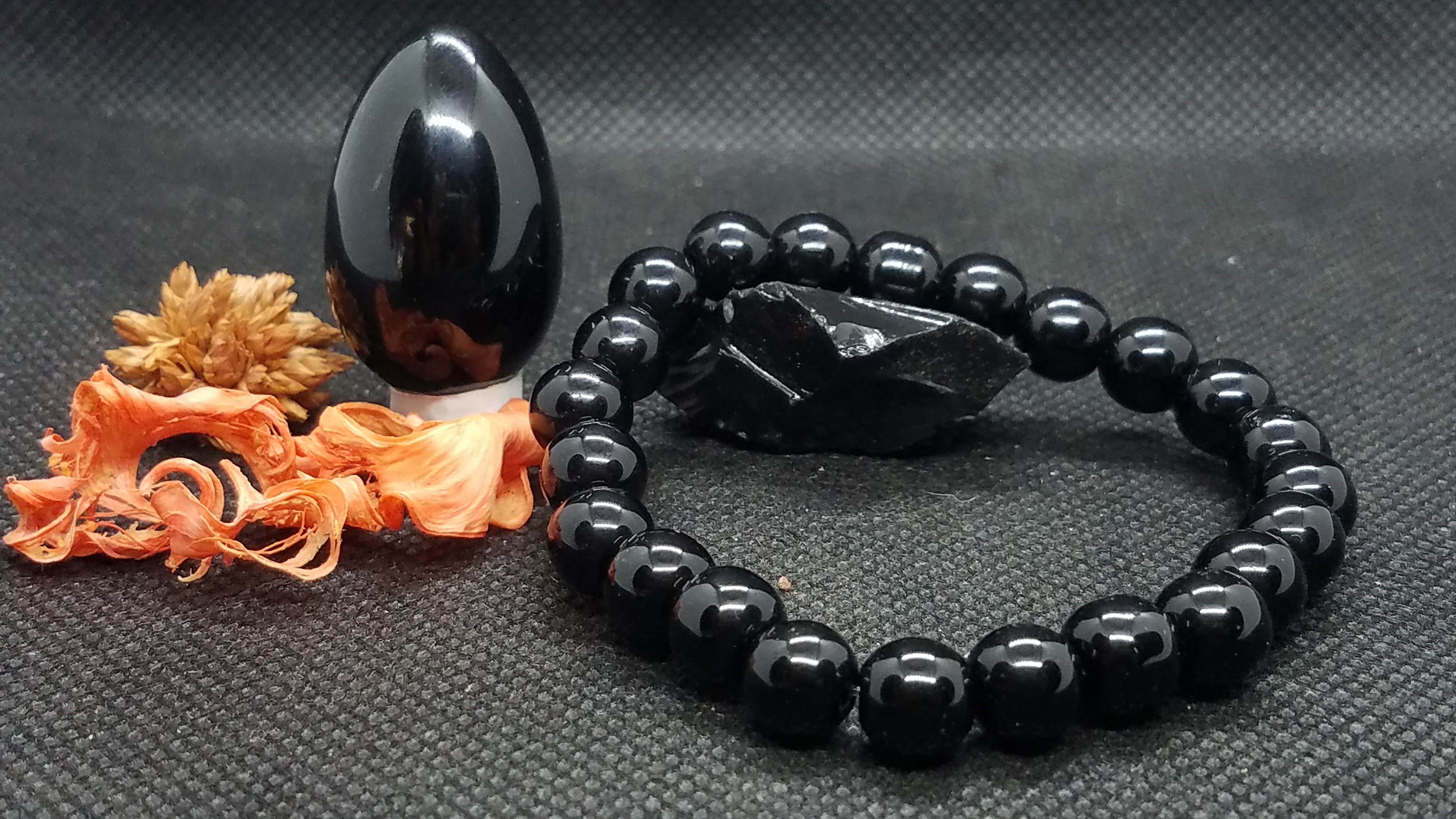 Bracelet en Obsidienne Noire